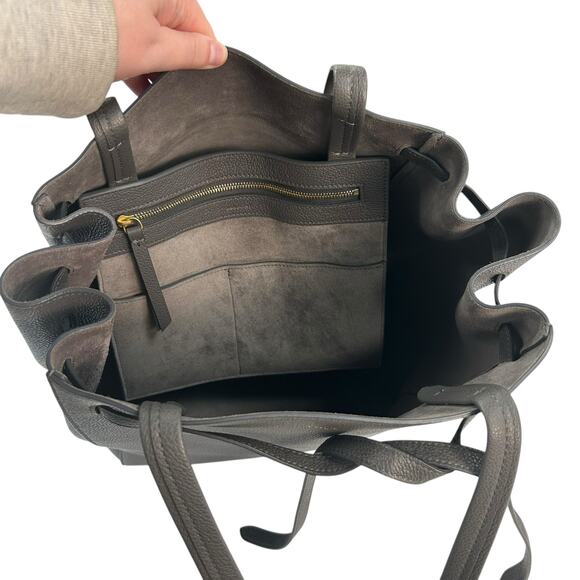 Celine Gray Soft Grained Calfskin Belt Cabas Phantom Shoulder Bag - Picture 9 of 10